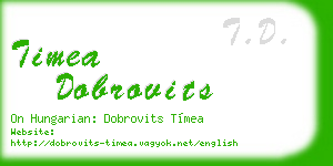 timea dobrovits business card